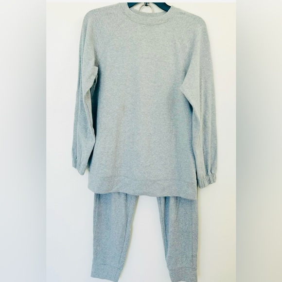 eberjey 2 Piece Set Gray Luxe Sweat Pants AND Sweatshirt Cotton/Spandex XS SOFT - Picture 1 of 16